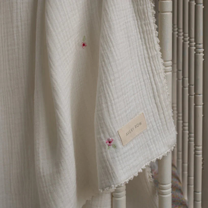 Embroidered muslin - Anemone
