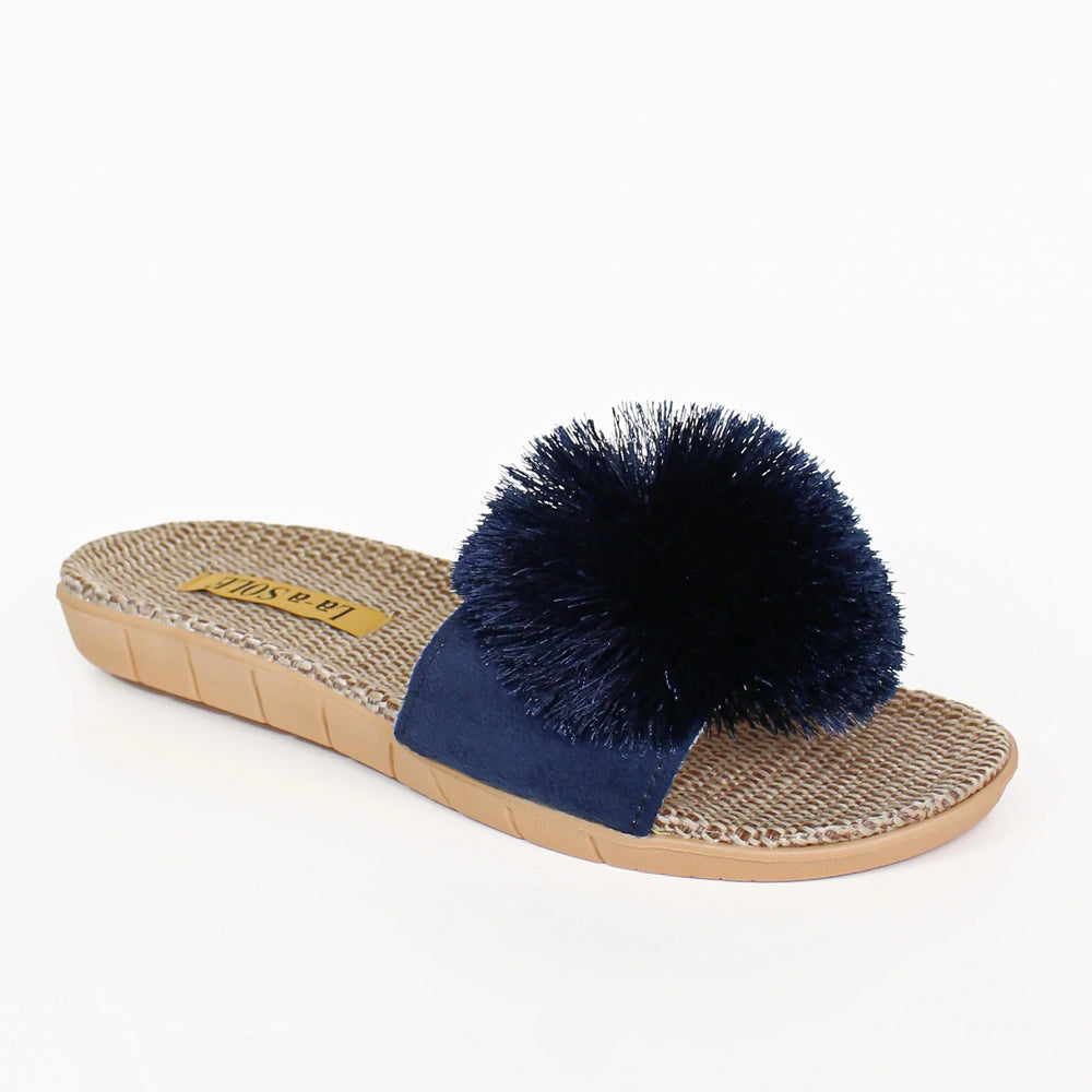 Sandales à pompon - Bleu marines