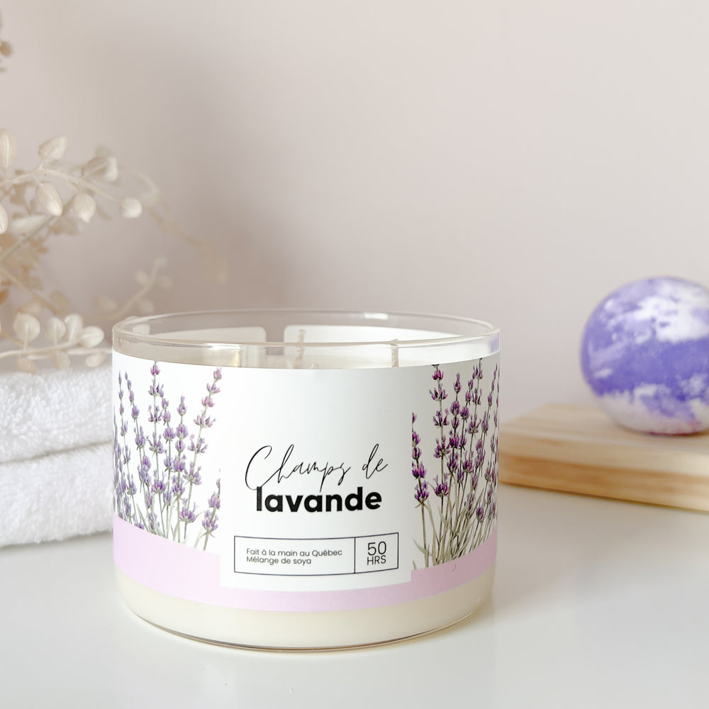 Chandelle 3 mèches - Lavande||3-Wick Candle - Lavender