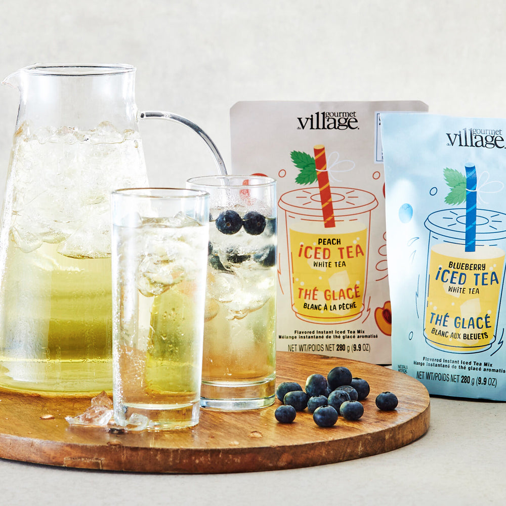 Black iced tea with pineapple and mango