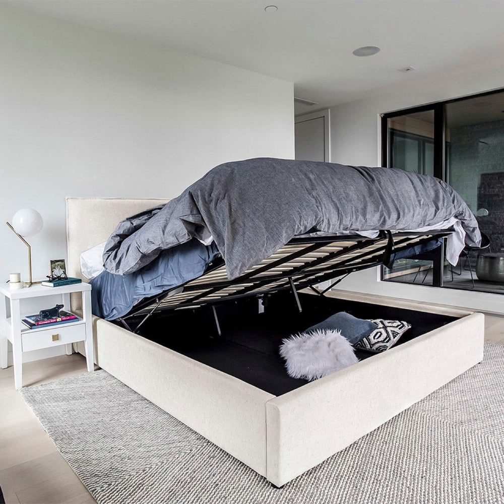 Lit avec rangement Double crème - Julia