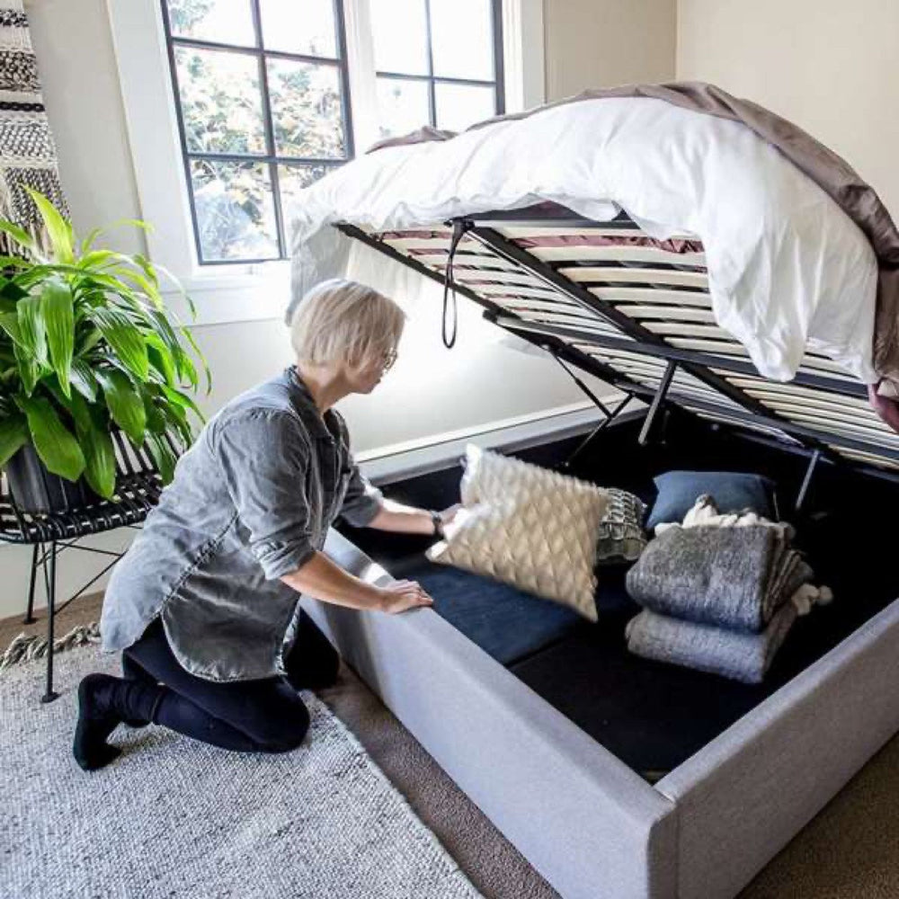 Queen grey Storage bed - Justin