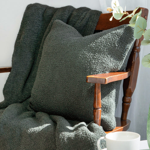 Coussin tricot deluxe - Vert bouteille||Deluxe knitted cushion - Bottle green