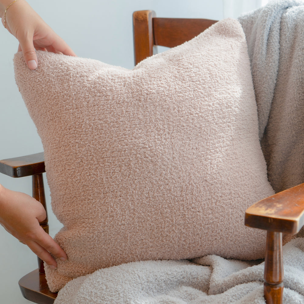 Coussin tricot deluxe - Rose blush||Deluxe knitted cushion - Blush