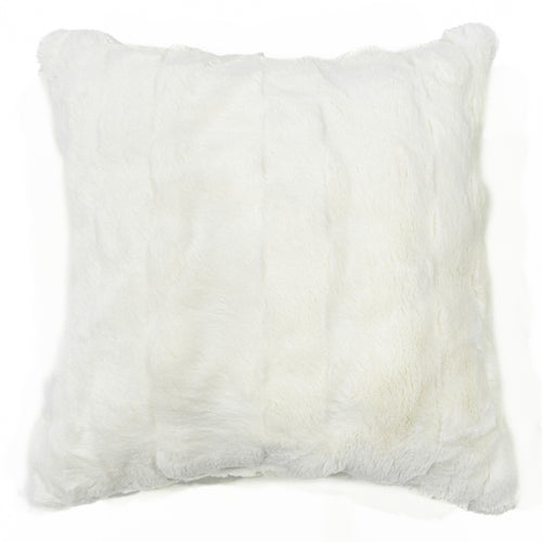 Coussin fausse fourrure poils courts - Ivoire