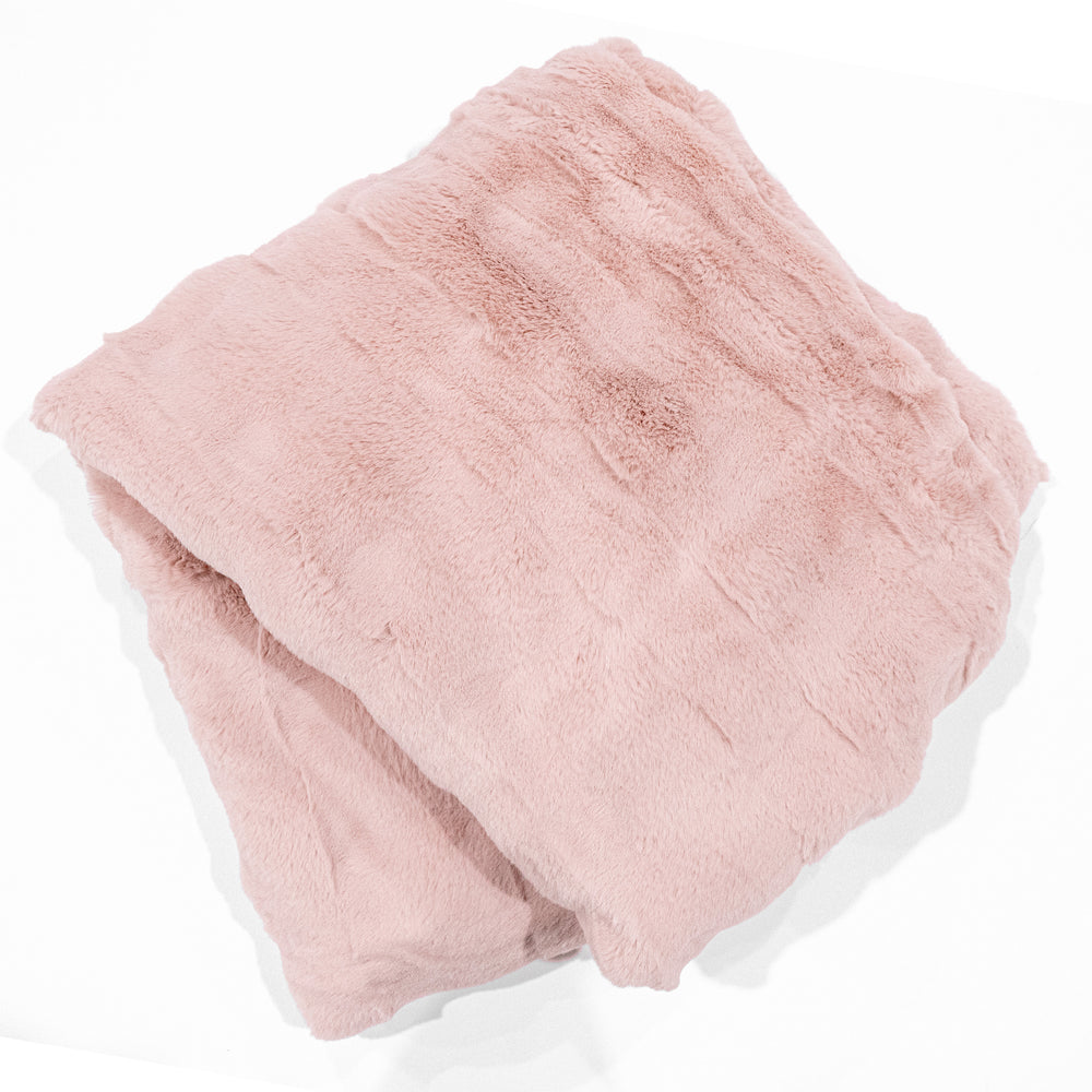 Faux fur short pile throw - Pink