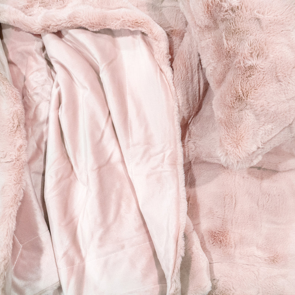 Faux fur short pile throw - Pink