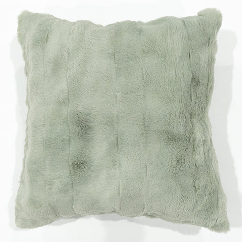 Faux fur short pile throw - Pink - Sage green