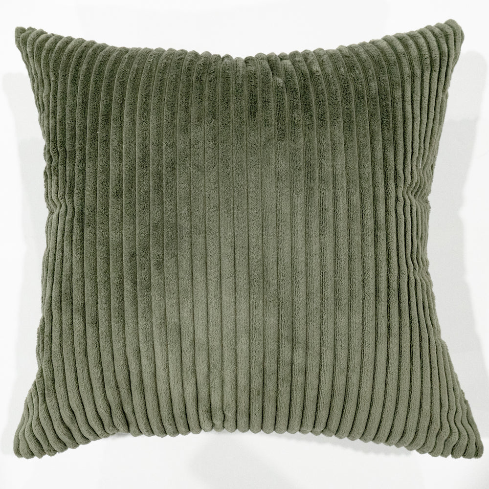 Coussin côtelé - Vert olive