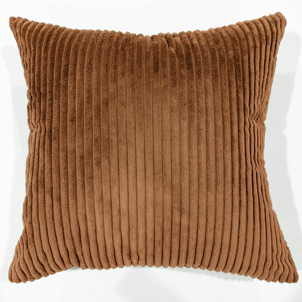 Coussin côtelé - Brun