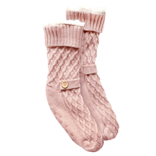 Bas de détente en tricot - Rose||Knit Lounge Socks - Pink