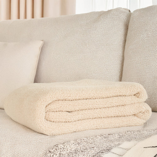 Deluxe knitted throw - Cream