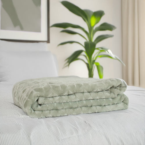 Jeté en peluche - Sauge