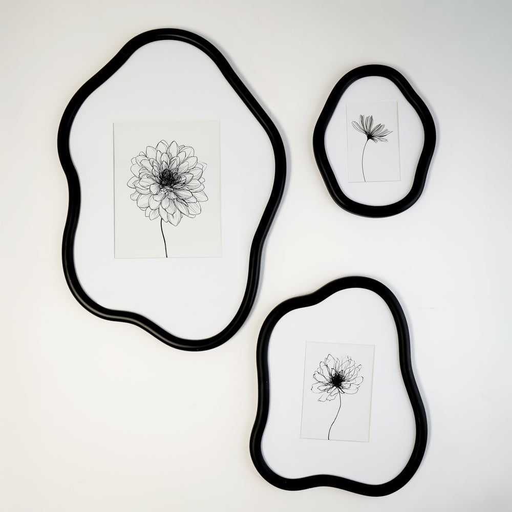 Irregular photo frame trio - Black