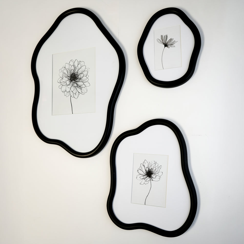 Irregular photo frame trio - Black