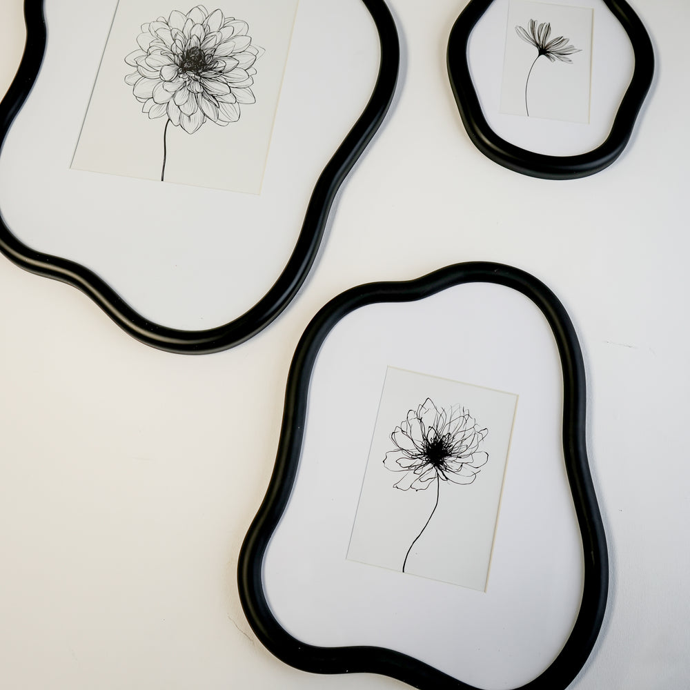 Irregular photo frame trio - Black