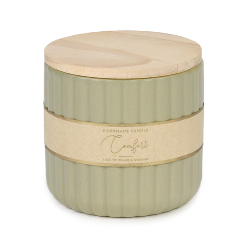 Chandelle verte sauge - Confort||Sage green candle - Comfort