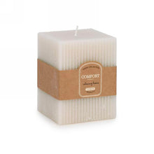 Square ribbed candle - Comfort cream