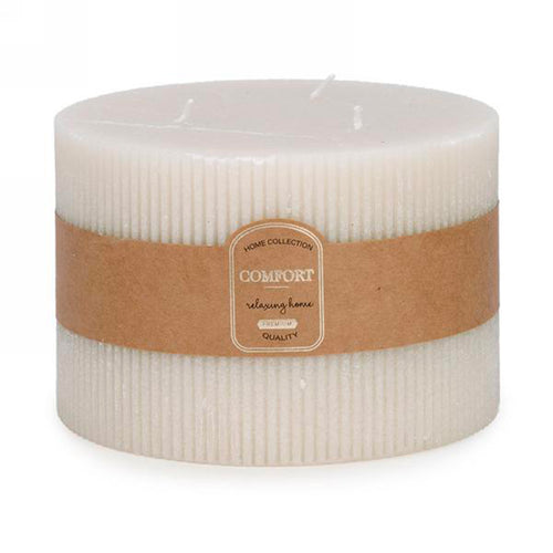 Chandelle 3 mèches striée - Comfort crème||3-wick ribbed candle - Comfort cream