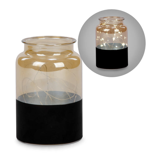 Vase ambré & noir - Illuminé||Amber & black vase - Illuminated