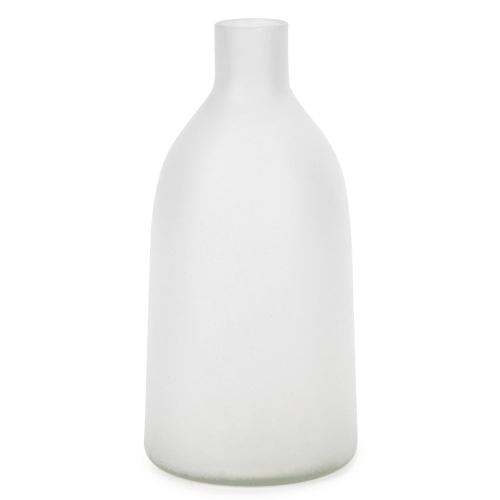 Vase en verre givré - Blanc||Frosted glass vase - White