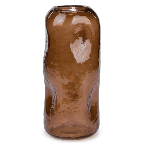 Vase courbé en verre - Brun||Curved glass vase - Brown