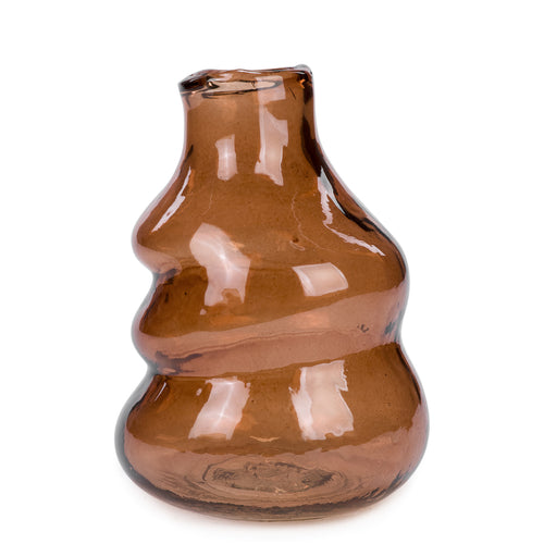 Abstract glass vase - Brown