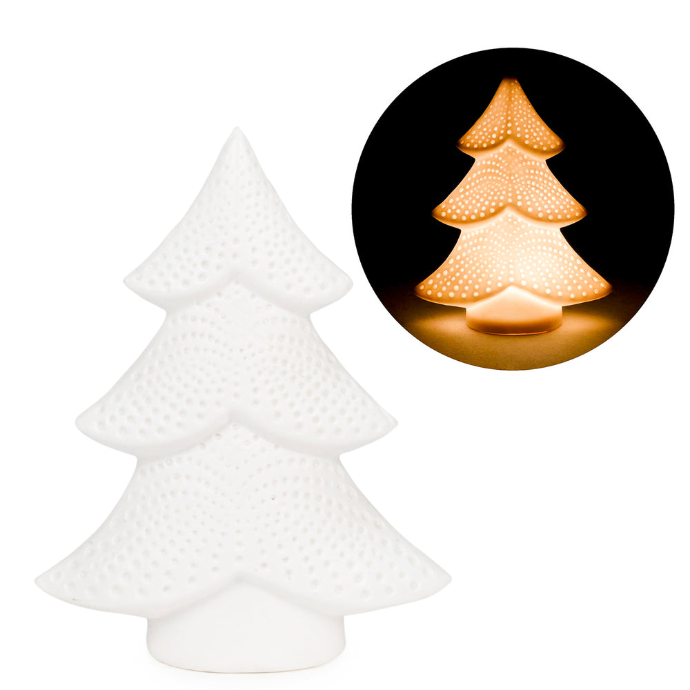 Illuminated ceramic fir tree - Small