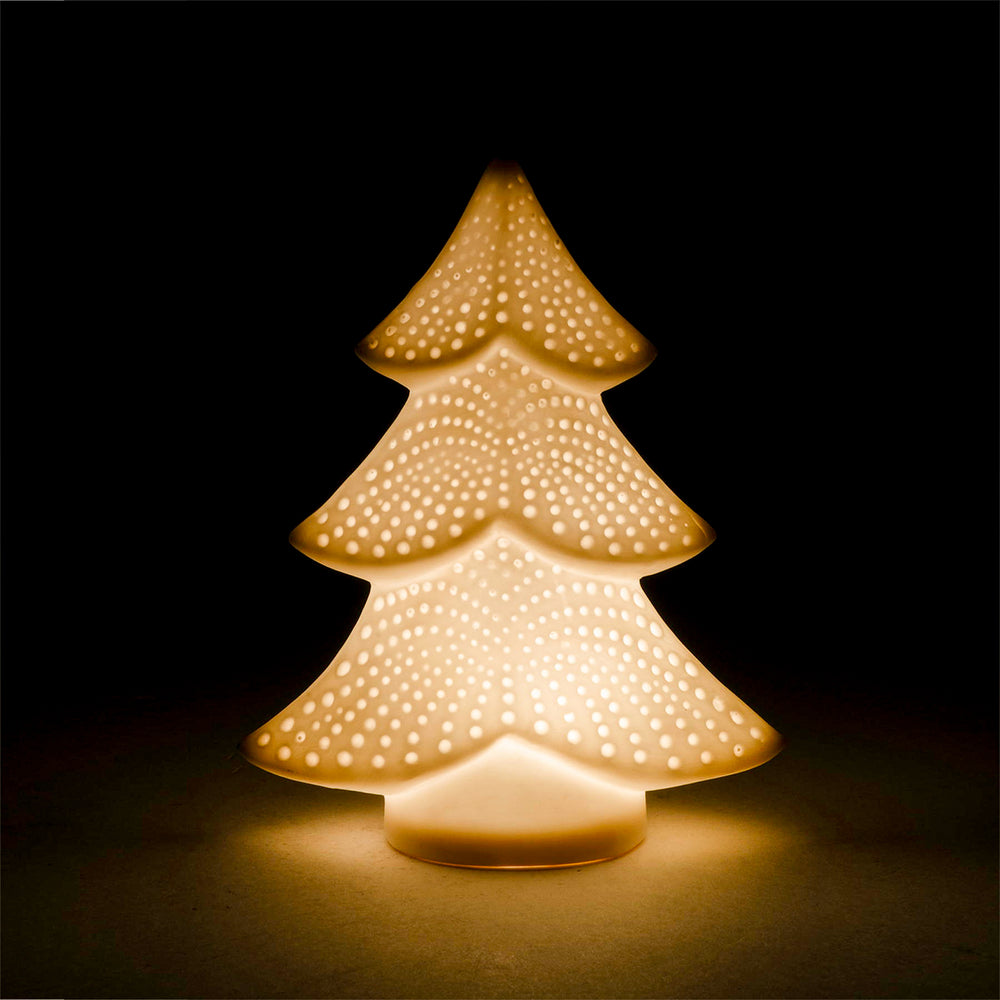 Illuminated ceramic fir tree - Small