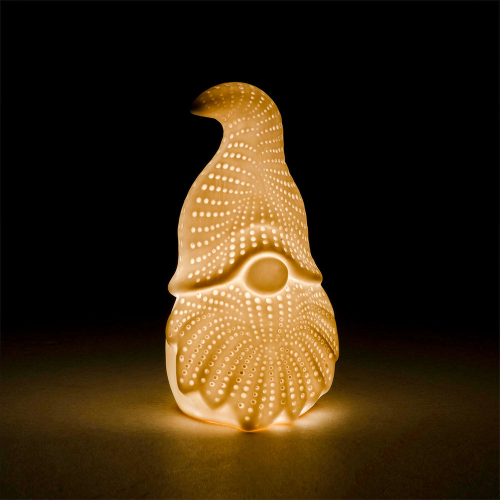 Illuminated ceramic gnome