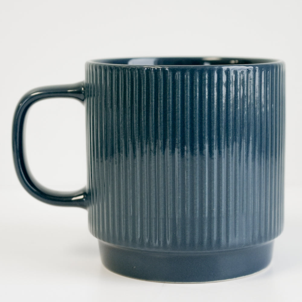 Striped & stackable mug - Blue