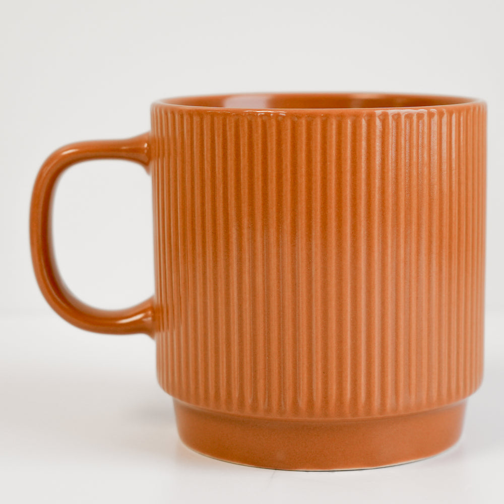 Striped & stackable mug - Rusty