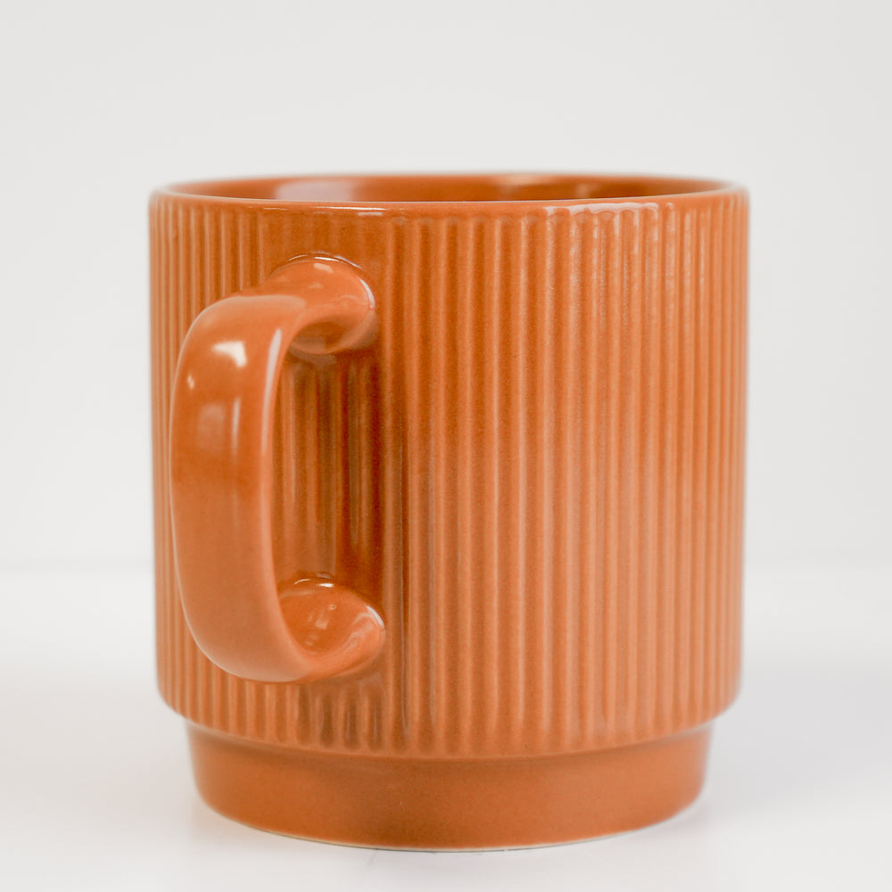 Striped & stackable mug - Rusty