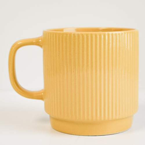 Tasse striée & empilable - Jaune