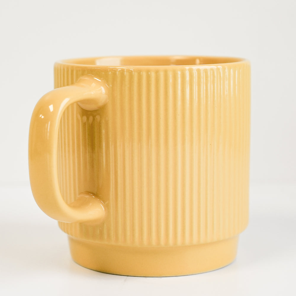Striped & stackable mug - Yellow