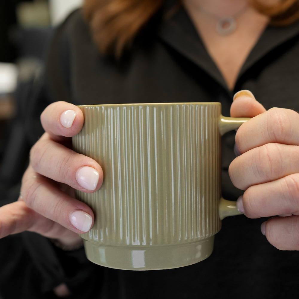 Striped & stackable mug - Green