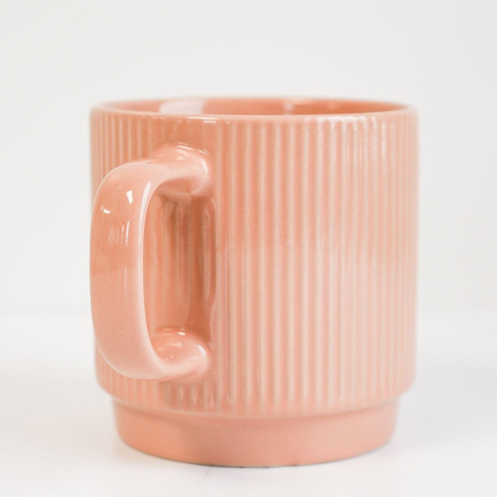 Striped & stackable mug - Pink