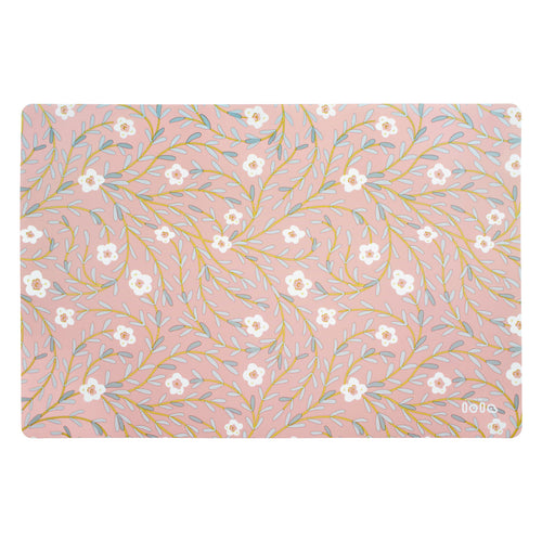 White flower non-slip placemat - Pink