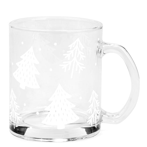 Tasse en verre - Sapins blancs