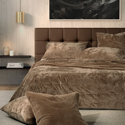 Taupe velvet quilt - Lounge
