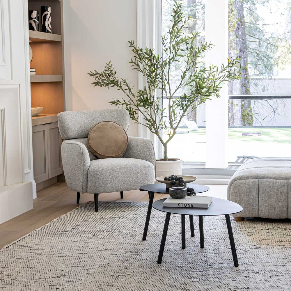 Ensemble de 2 tables de salon noirs - Malibu