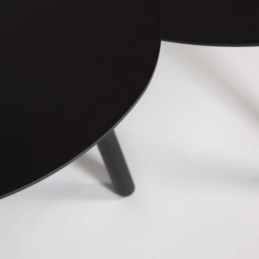 Ensemble de 2 tables de salon noirs - Malibu