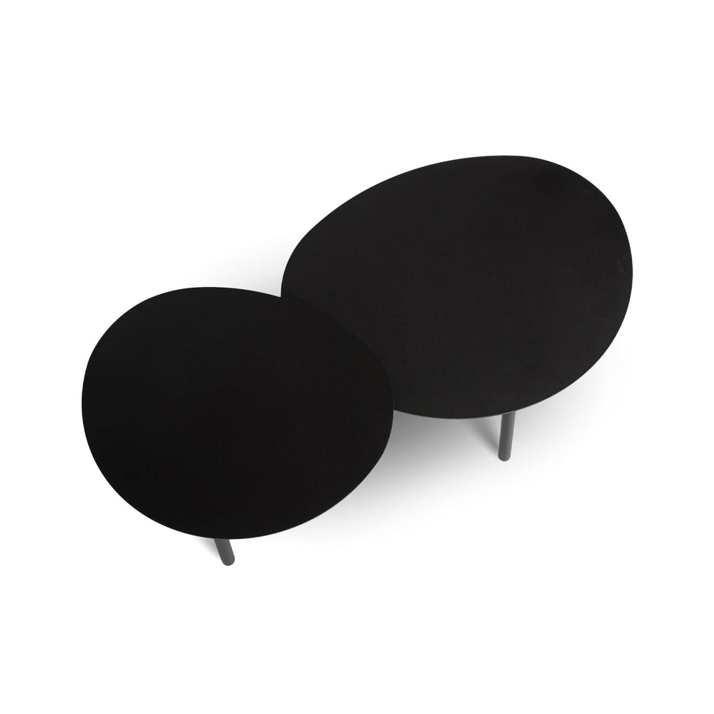 Ensemble de 2 tables de salon noirs - Malibu