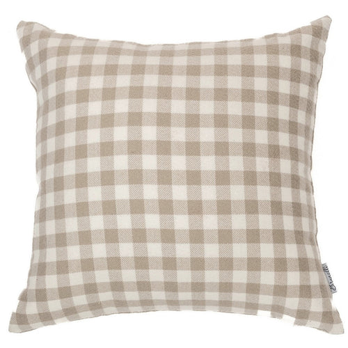 Coussin à carreaux taupe - Manos