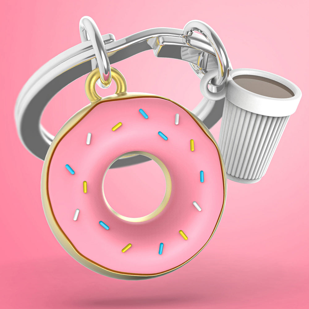 Porte-clés - Beigne & café||Key ring - Donut & coffee