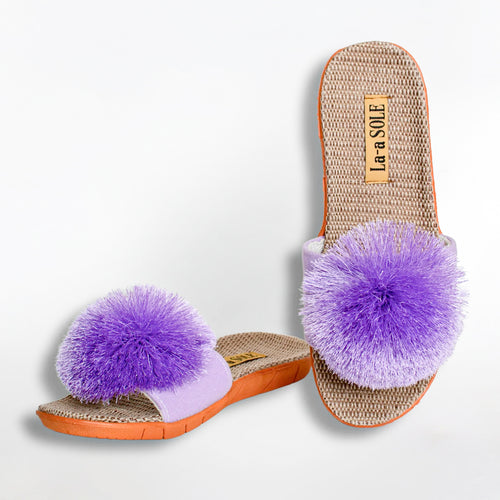 Sandales à pompon - Lilas||Pompon sandals - Lilac