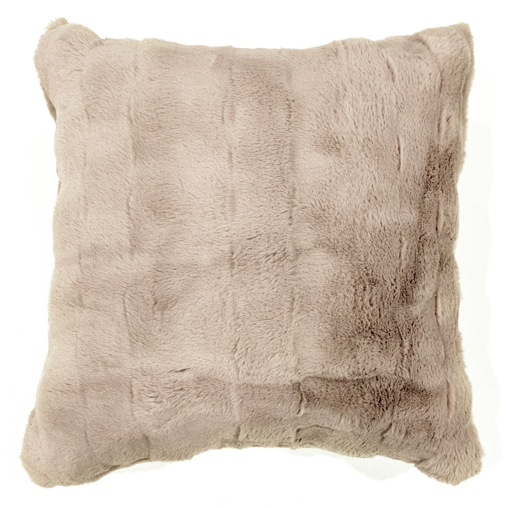 Short-pile faux fur cushion - Taupe