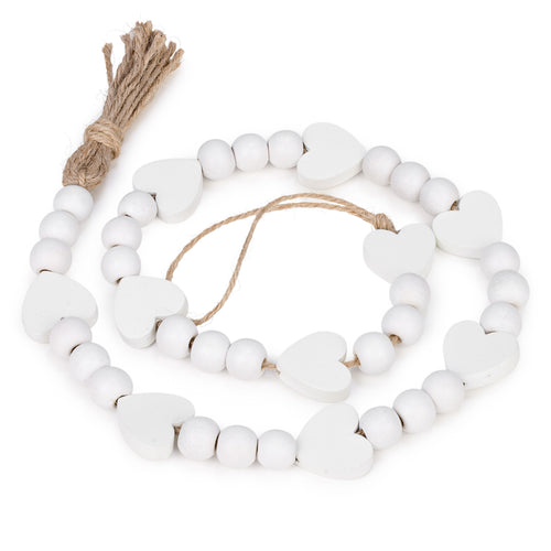 Billes de méditation blanches - Coeurs||White meditation beads - Hearts