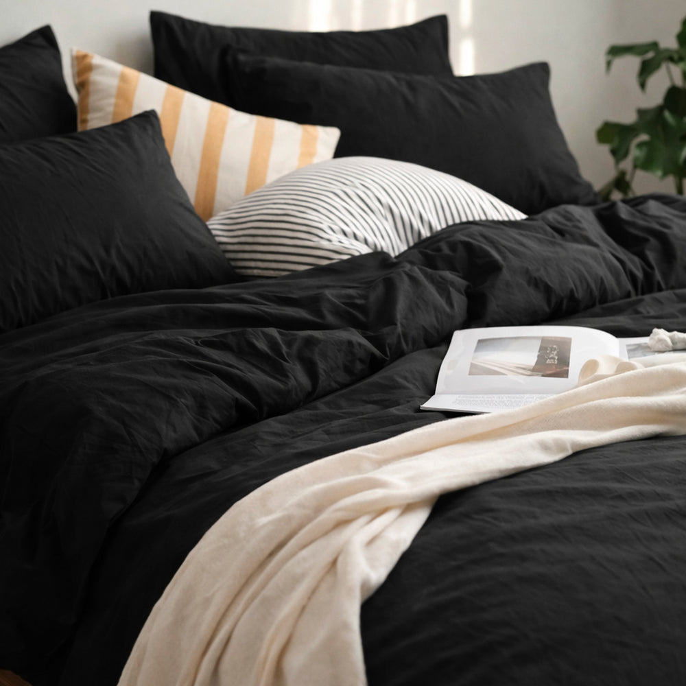 Duvet cover set - Black nature