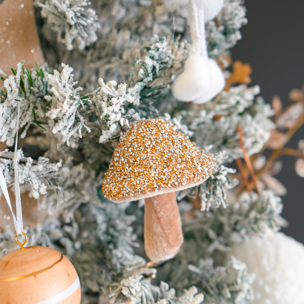 Champignon sur tige avec glitters - Champagne